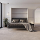 Schrankbett M3 180x200 (Tiefe 55cm) Vertikal Weiss inkl.SOFA Anthrazit