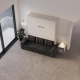 Schrankbett M3 180x200 (Tiefe 55cm) Vertikal Weiss inkl.SOFA Anthrazit mit Armlehnen 11cm Breite