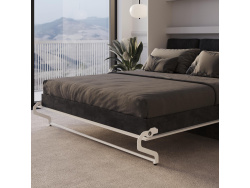 Schrankbett M3 180x200 (Tiefe 55cm) Vertikal Weiss inkl.SOFA Anthrazit mit Armlehnen 26 cm Breite