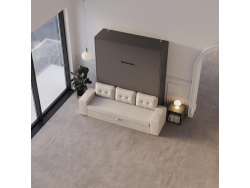 Murphy bed M3 180x200 (depth 55cm) vertical Anthracite incl. sofa Sand grey