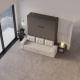 Murphy bed M3 180x200 (depth 55cm) vertical Anthracite incl. sofa Sand grey