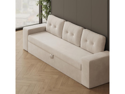 Murphy bed M3 180x200 (depth 55cm) vertical Anthracite  incl. sofa Sand Grey with Armrests 26 cm width
