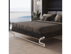 Murphy bed M3 180x200 (depth 55cm) vertical Anthracite  incl. sofa Sand Grey with Armrests 26 cm width