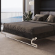 Murphy bed M3 180x200 (depth 55cm) vertical Anthracite  incl. sofa Sand Grey with Armrests 26 cm width
