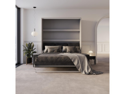 Schrankbett M3 180x200 (Tiefe 55cm) Vertikal Perlgrau...