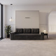 Schrankbett M3 180x200 (Tiefe 55cm) Vertikal Perlgrau inkl.SOFA Anthrazit
