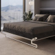 Schrankbett M3 180x200 (Tiefe 55cm) Vertikal Perlgrau inkl.SOFA Anthrazit