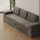 Murphy bed M3 180x200 (depth 55cm) vertical pearl grey incl. sofa anthracite with Armrests 26 cm width