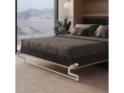 Schrankbett M3 180x200 (Tiefe 55cm) Vertikal Kaiserberg Eiche inkl.SOFA Anthrazit