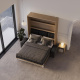 Schrankbett M3 180x200 (Tiefe 55cm) Vertikal Kaiserberg Eiche inkl.SOFA Anthrazit
