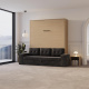 Schrankbett M3 180x200 (Tiefe 55cm) Vertikal Kaiserberg Eiche inkl.SOFA Anthrazit