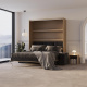 Schrankbett M3 180x200 (Tiefe 55cm) Vertikal Kaiserberg Eiche inkl.SOFA Anthrazit