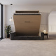 Schrankbett M3 180x200 (Tiefe 55cm) Vertikal Kaiserberg Eiche inkl.SOFA Anthrazit mit Armlehnen 26 cm Breite