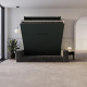 Schrankbett M3 180x200 (Tiefe 55cm) Vertikal Steingrün inkl.SOFA Anthrazit