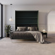 Schrankbett M3 180x200 (Tiefe 55cm) Vertikal Steingrün inkl.SOFA Anthrazit