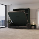 Schrankbett M3 180x200 (Tiefe 55cm) Vertikal Steingrün inkl.SOFA Anthrazit