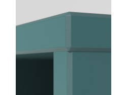 Schrankbett M3 180x200 (Tiefe 55cm) Vertikal Steingrün inkl.SOFA Sandgrau
