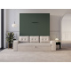 Schrankbett M3 180x200 (Tiefe 55cm) Vertikal Steingrün inkl.SOFA Sandgrau