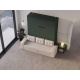 Schrankbett M3 180x200 (Tiefe 55cm) Vertikal Steingrün inkl.SOFA Sandgrau