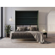 Schrankbett M3 180x200 (Tiefe 55cm) Vertikal Steingrün inkl.SOFA Sandgrau