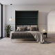 Schrankbett M3 180x200 (Tiefe 55cm) Vertikal Steingrün inkl.SOFA Sandgrau