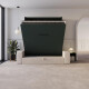 Schrankbett M3 180x200 (Tiefe 55cm) Vertikal Steingrün inkl.SOFA Sandgrau Armlehnen 26 cm mit Schubladen
