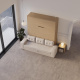 Schrankbett M3 180x200 (Tiefe 55cm) Vertikal Kaiserberg Eiche inkl.SOFA Sandgrau