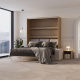Schrankbett M3 180x200 (Tiefe 55cm) Vertikal Kaiserberg Eiche inkl.SOFA Sandgrau