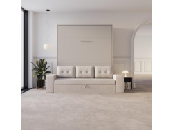 Schrankbett M3 180x200 (Tiefe 55cm) Vertikal Perlgrau...