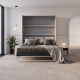 Schrankbett M3 180x200 (Tiefe 55cm) Vertikal Perlgrau inkl.SOFA Sandgrau