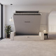 Schrankbett M3 180x200 (Tiefe 55cm) Vertikal Perlgrau inkl.SOFA Sandgrau