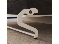 Schrankbett M3 180x200 (Tiefe 55cm) Vertikal Weiss inkl.SOFA  Sandgrau