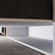 Murphy bed M3 180x200 (depth 55cm) vertical White incl. sofa Sand grey with Armrests 11cm width