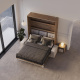 Schrankbett M3 180x200 (Tiefe 55cm) Vertikal Wildeiche inkl.SOFA Sandgrau