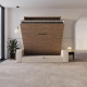Schrankbett M3 180x200 (Tiefe 55cm) Vertikal Wildeiche inkl.SOFA Sandgrau