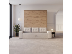 Schrankbett M3 160x200 (Tiefe 55cm) Vertikal Wildeiche...