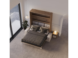Murphy bed M3 160x200 (depth 55cm) vertical pearl grey incl. sofa anthracite