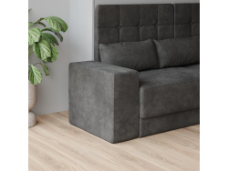 Schrankbett M3 160x200 (Tiefe 55cm) Vertikal Wildeiche inkl.SOFA Anthrazit