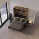 Schrankbett M3 160x200 (Tiefe 55cm) Vertikal Wildeiche inkl.SOFA Anthrazit