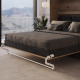 Schrankbett M3 160x200 (Tiefe 55cm) Vertikal Wildeiche inkl.SOFA Anthrazit