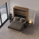 Murphy bed M3 160x200 (depth 55cm) vertical wild oak incl. sofa anthracite with Armrests 11 cm width