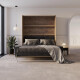 Murphy bed M3 160x200 (depth 55cm) vertical wild oak incl. sofa anthracite with Armrests 11 cm width