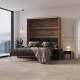 Murphy bed M3 160x200 (depth 55cm) vertical wild oak incl. sofa anthracite with Armrests 11 cm width