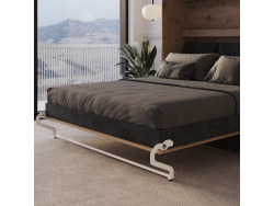 Schrankbett M3 160x200 (Tiefe 55cm) Vertikal Wildeiche inkl.SOFA Anthrazit mit Armlehnen 26 cm Breite