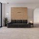 Schrankbett M3 160x200 (Tiefe 55cm) Vertikal Wildeiche inkl.SOFA Anthrazit mit Armlehnen 26 cm Breite
