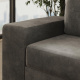 Schrankbett M3 160x200 (Tiefe 55cm) Vertikal Wildeiche inkl.SOFA Anthrazit mit Armlehnen 26 cm Breite