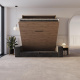 Schrankbett M3 160x200 (Tiefe 55cm) Vertikal Wildeiche inkl.SOFA Anthrazit mit Armlehnen 26 cm Breite