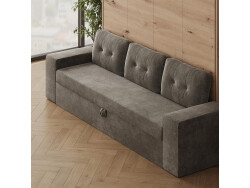 Murphy bed M3 160x200 (depth 55cm) vertical wild oak incl. sofa anthracite Armrests 26 cm with storage space