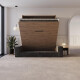 Murphy bed M3 160x200 (depth 55cm) vertical wild oak incl. sofa anthracite Armrests 26 cm with storage space
