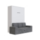Murphy bed M3 140x200 (depth 55cm) vertical white  incl. sofa anthracite